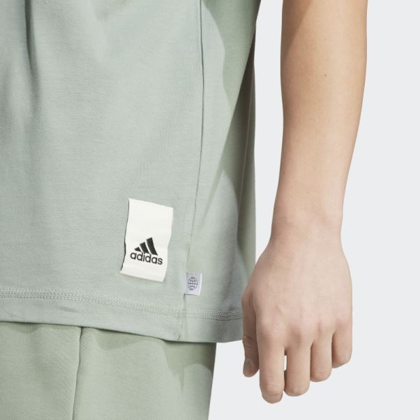 Adidas T-shirt Lounge Vert Argenté
