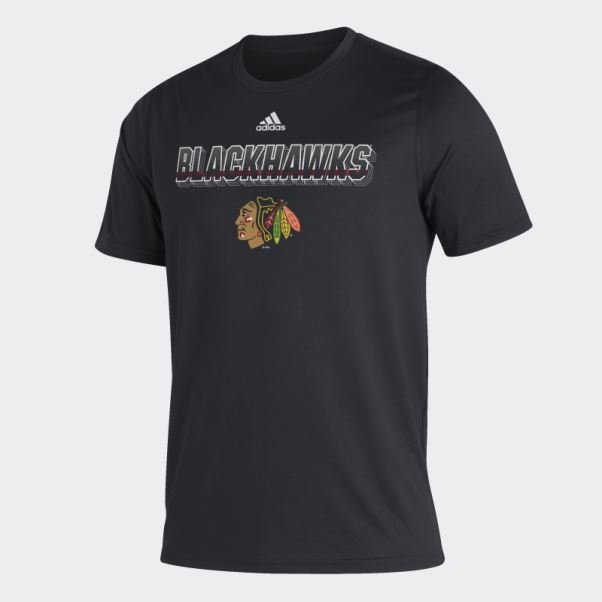 Tee Shirt Adidas Blackhawks Noir