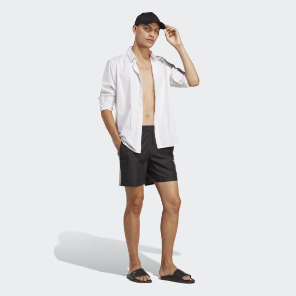 Adidas Originals Adicolor Short De Bain 3 Bandes Noir