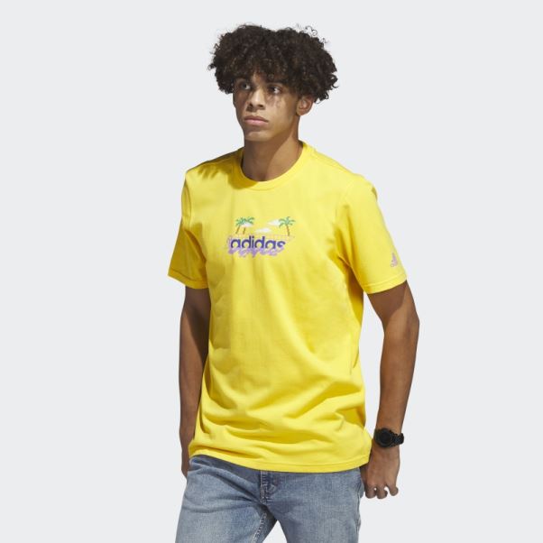 T-shirt Graphique Adidas Gold Linear Beach-bit à Manches Courtes