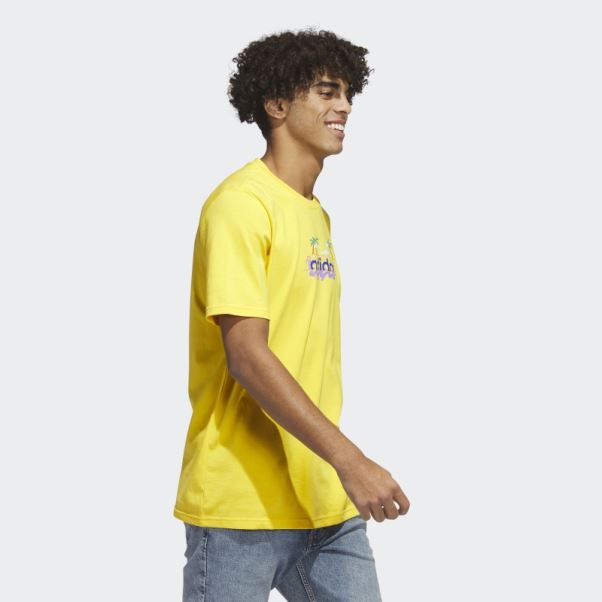 T-shirt Graphique Adidas Gold Linear Beach-bit à Manches Courtes