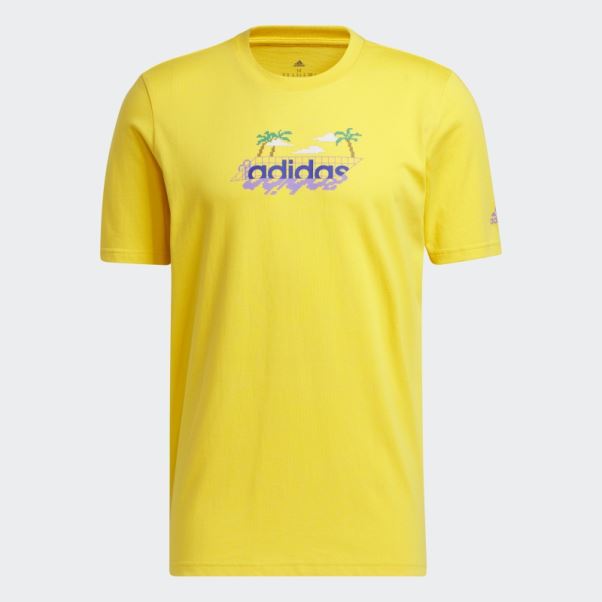 T-shirt Graphique Adidas Gold Linear Beach-bit à Manches Courtes