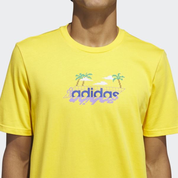 T-shirt Graphique Adidas Gold Linear Beach-bit à Manches Courtes