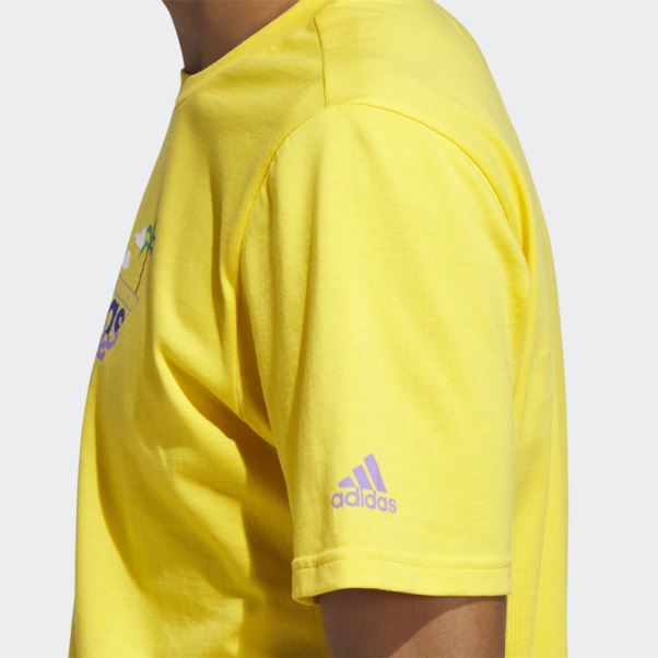 T-shirt Graphique Adidas Gold Linear Beach-bit à Manches Courtes