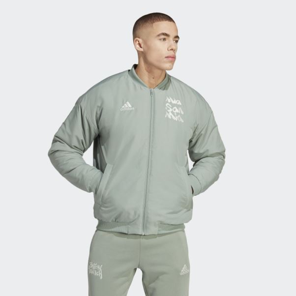 Veste Matelassée Adidas Fc Bayern Chinese Story Argent Vert