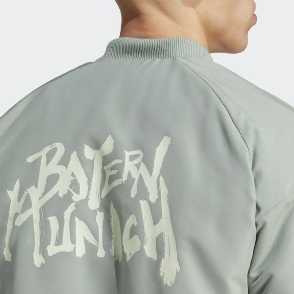 Veste Matelassée Adidas Fc Bayern Chinese Story Argent Vert