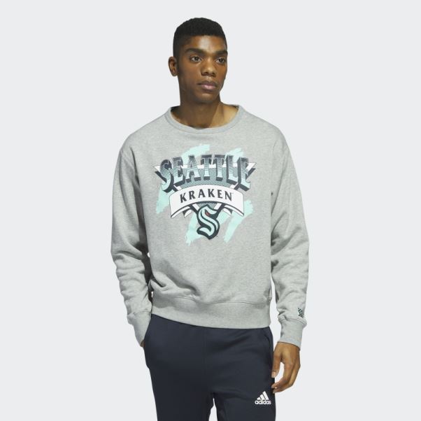 Sweat Adidas Gris Moyen Kraken Vintage Crew