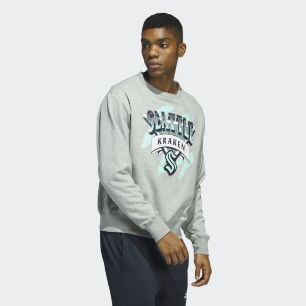 Sweat Adidas Gris Moyen Kraken Vintage Crew