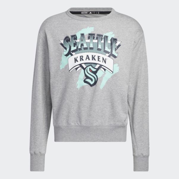 Sweat Adidas Gris Moyen Kraken Vintage Crew