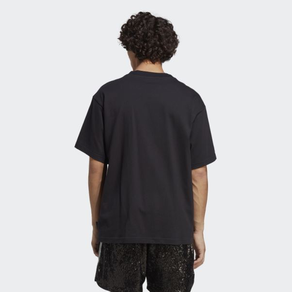 T-shirt Adidas Bleu Version Club Noir