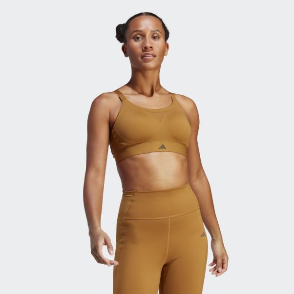 Soutien-gorge à Maintien élevé Impact Training Sur Mesure Adidas Bronze