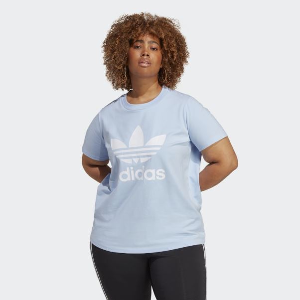 Bleu Aube Adidas Adicolor Classics T-shirt Trèfle (taille Plus)