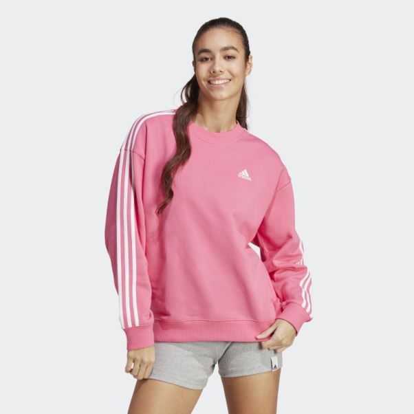 Sweat Adidas Essentials 3 Bandes Magenta