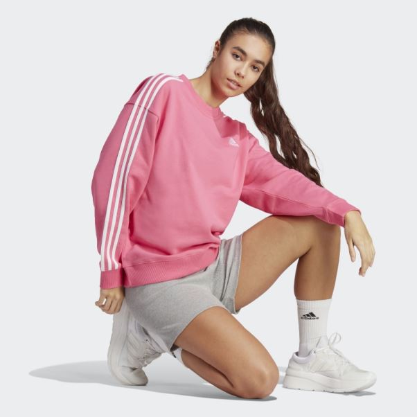 Sweat Adidas Essentials 3 Bandes Magenta