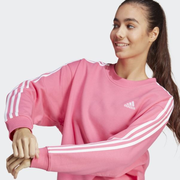 Sweat Adidas Essentials 3 Bandes Magenta