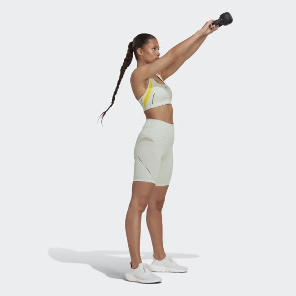 Leggings Courts D'entraînement Hiit 45 Seconds Vert Sur Mesure Adidas Mode