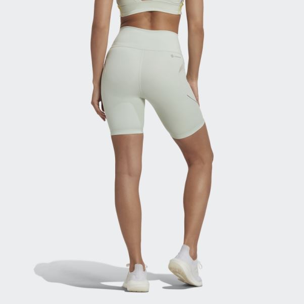 Leggings Courts D'entraînement Hiit 45 Seconds Vert Sur Mesure Adidas