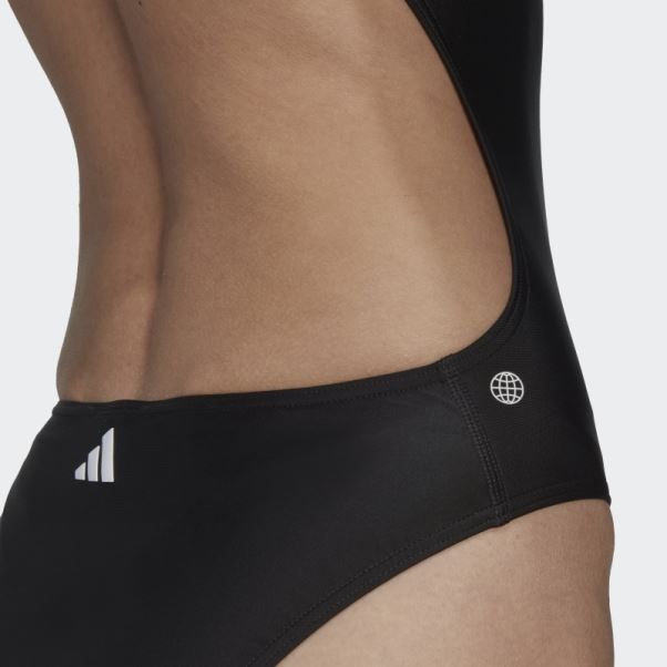 Adidas Maillot De Bain Noir à Logo Imprimé 3 Barres
