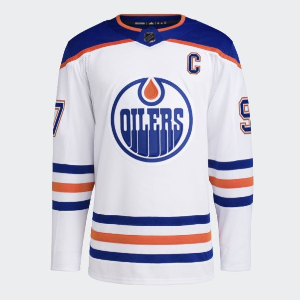 Maillot Adidas White Oilers Mcdavid Away Authentique