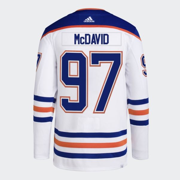 Maillot Adidas White Oilers Mcdavid Away Authentique