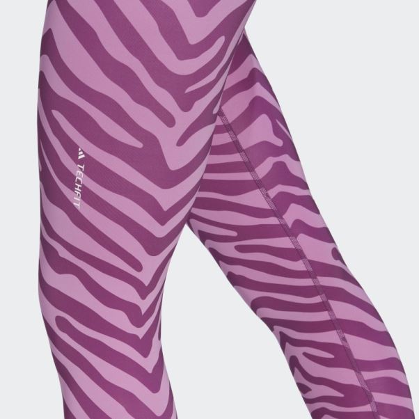 Legging Adidas Hyperglam Techfit Taille Haute 7/8 Zebra Lilas