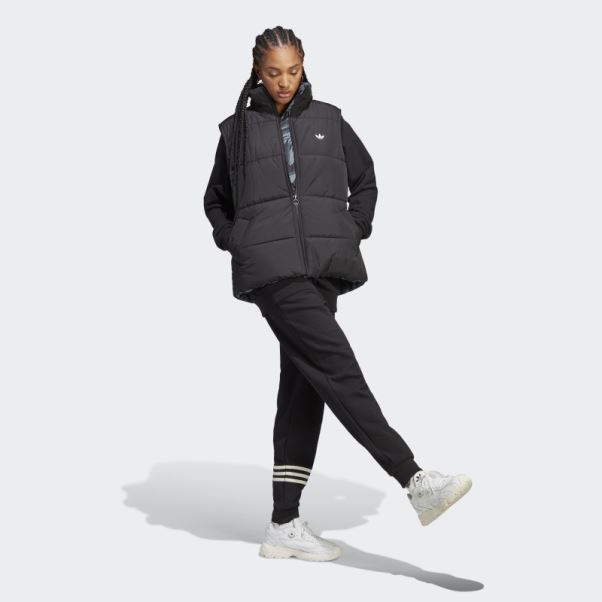 Adidas Gilet Réversible à Imprimé Animal Abstrait Noir