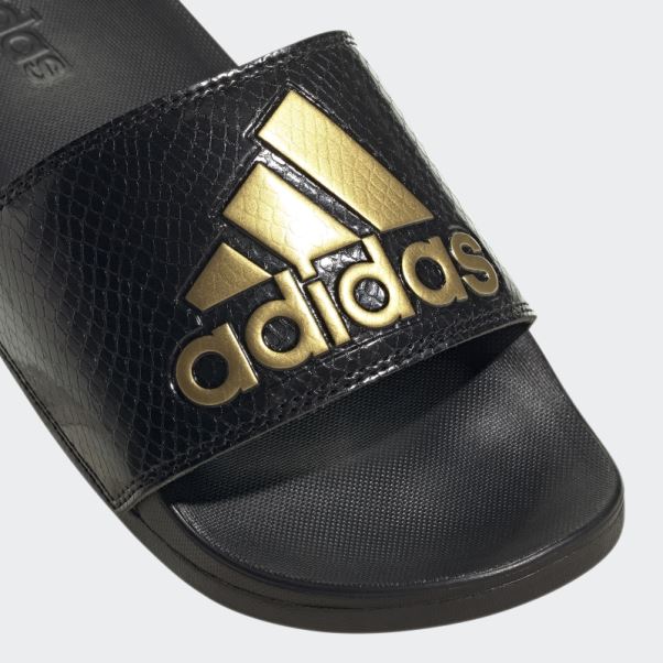 Adidas Adilette Comfort Claquettes Métalliques Dorées
