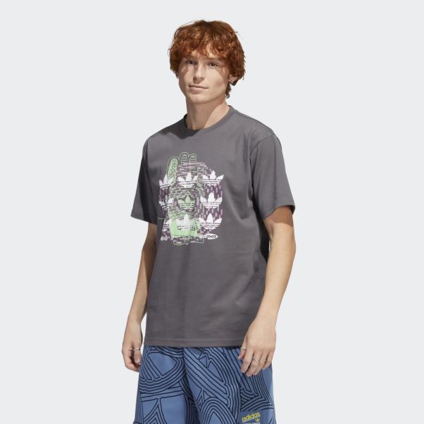 Tee Shirt Hypersport Multi Trèfle Gris Adidas