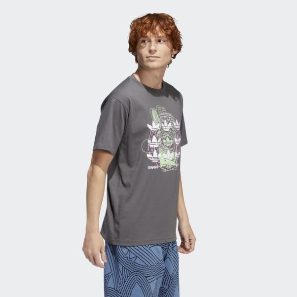 Tee Shirt Hypersport Multi Trèfle Gris Adidas
