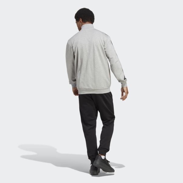 Survêtement Adidas Basic 3-stripes French Terry Gris Moyen