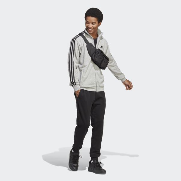 Survêtement Adidas Basic 3-stripes French Terry Gris Moyen