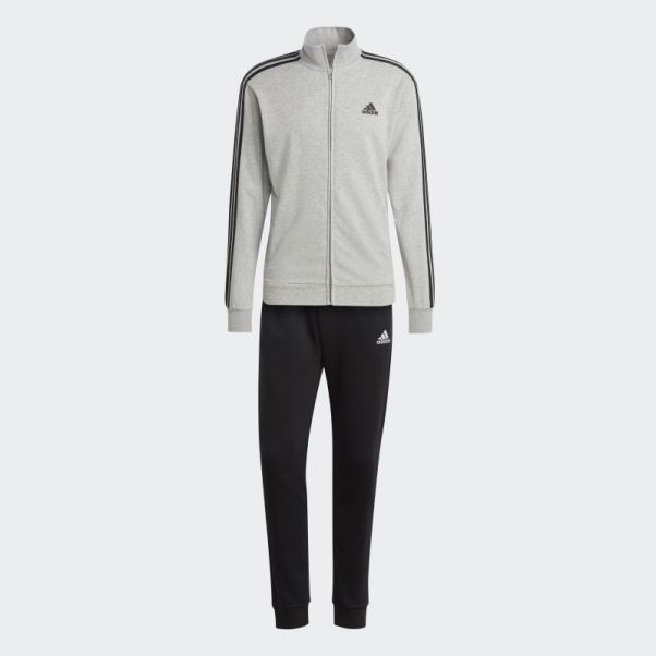 Survêtement Adidas Basic 3-stripes French Terry Gris Moyen