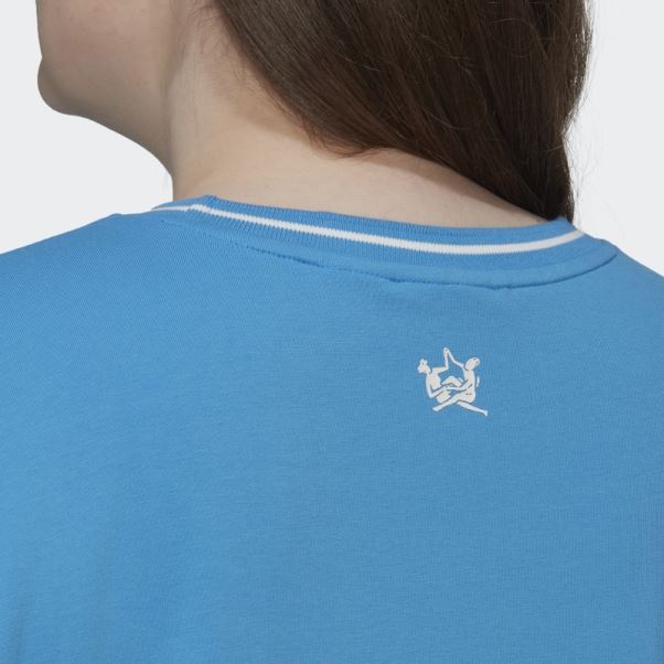 T-shirt Ample Bleu Thebe Magugu (grande Taille) Adidas