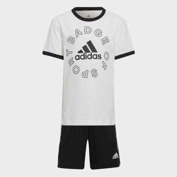 Ensemble D'été Adidas Essentials Logo Blanc