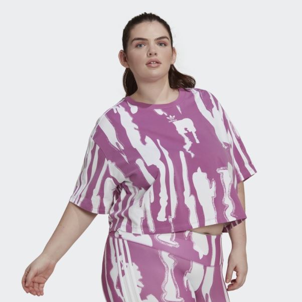 Thebe Magugu T-shirt Court à Imprimé Allover (taille Plus) Lilas Adidas