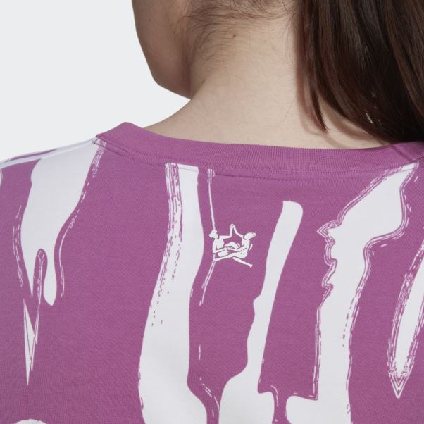 Thebe Magugu T-shirt Court à Imprimé Allover (taille Plus) Lilas Adidas