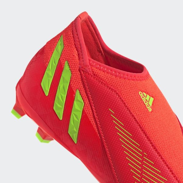 Predator Edge.3 Chaussures De Sol Ferme Sans Lacets Rouge Adidas