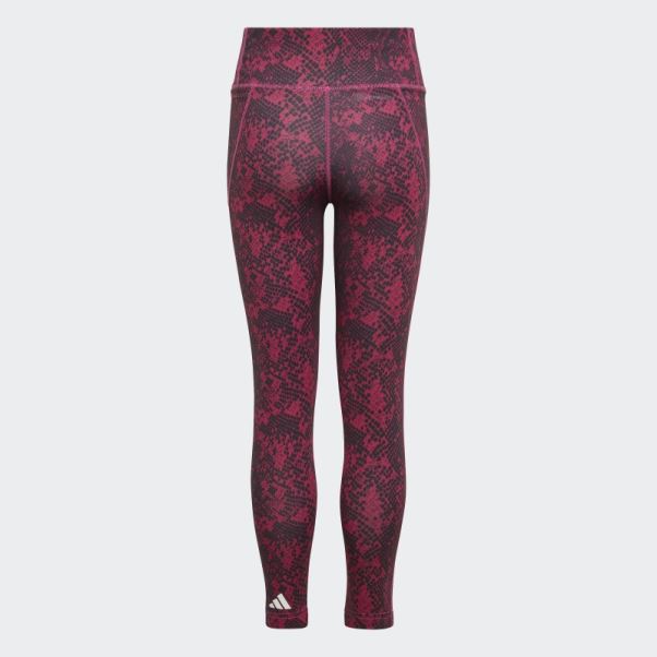 Legging Optime 7/8 Taille Haute Avec Poche à Imprimé Animal Fuchsia Aeroready Adidas