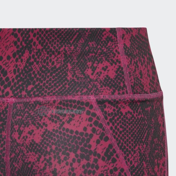 Legging Optime 7/8 Taille Haute Avec Poche à Imprimé Animal Fuchsia Aeroready Adidas