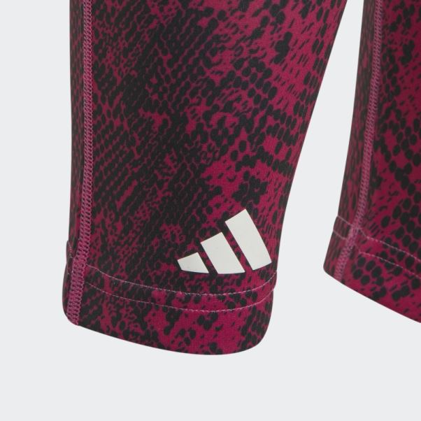Legging Optime 7/8 Taille Haute Avec Poche à Imprimé Animal Fuchsia Aeroready Adidas