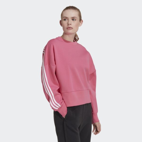 Sweat Adidas Sportswear Future Icons Magenta à 3 Bandes Chaud