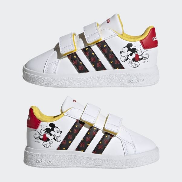 Chaussures à Scratch Adidas X Disney Grand Court Mickey Blanches