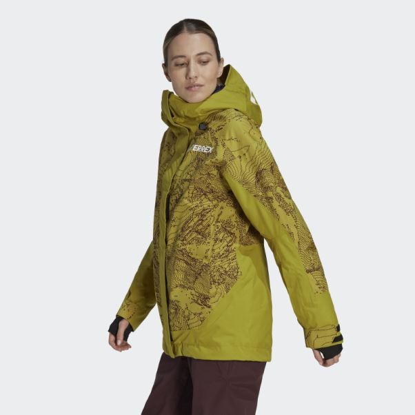 Veste Graphique De Neige Isolée 2 Couches Terrex Adidas Olive