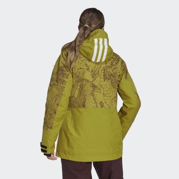 Veste Graphique De Neige Isolée 2 Couches Terrex Adidas Olive