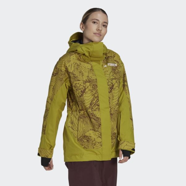 Veste Graphique De Neige Isolée 2 Couches Terrex Adidas Olive