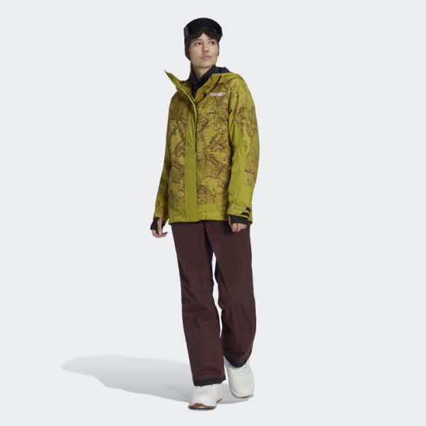 Veste Graphique De Neige Isolée 2 Couches Terrex Adidas Olive