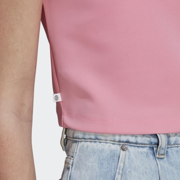 Adicolor Classics Crop T-shirt à 3 Bandes Rose Adidas