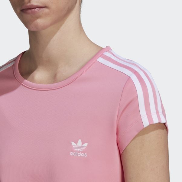 Adicolor Classics Crop T-shirt à 3 Bandes Rose Adidas
