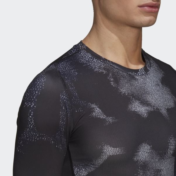 Techfit Allover Print Training T-shirt à Manches Longues Multicolore Adidas