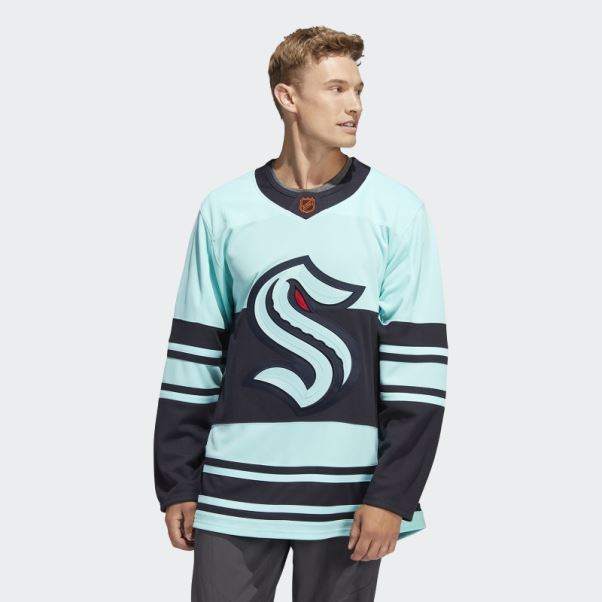 Maillot Adidas Kraken Authentique Revers Motmark Rétro énergie Aqua